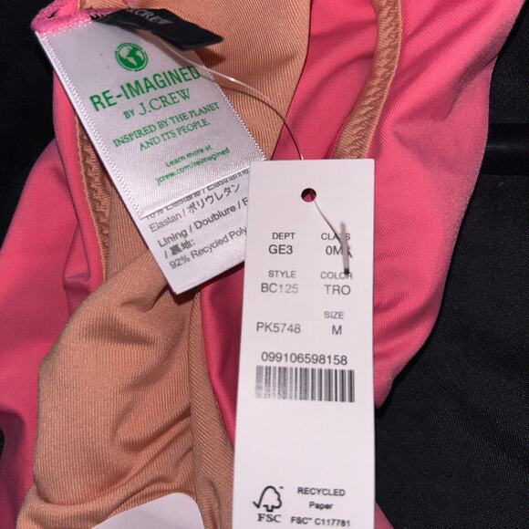 New NWT J. Crew Neon Pink Bikini Swim Bathing Suit Bottom Women's Size Medium - Picture 6 of 8